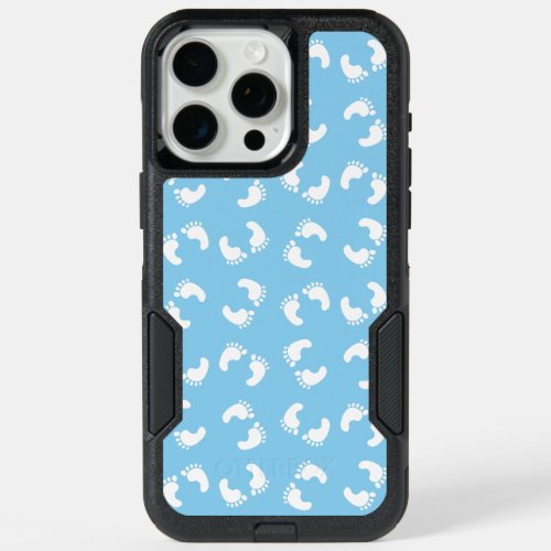 Baby Footprints Baby Foot Footsteps Feet Blue iPhone 15 Pro Max Case