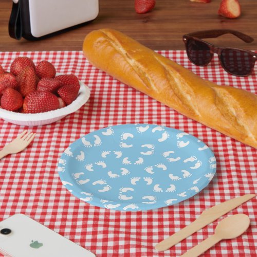 Baby Footprints Baby Foot Footsteps Feet Blue Paper Plates