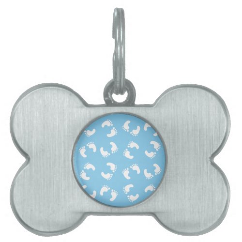 Baby Footprints Baby Foot Footsteps Feet Blue Pet ID Tag