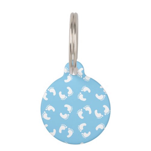 Baby Footprints Baby Foot Footsteps Feet Blue Pet ID Tag