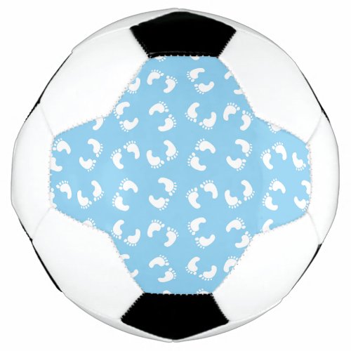 Baby Footprints Baby Foot Footsteps Feet Blue Soccer Ball