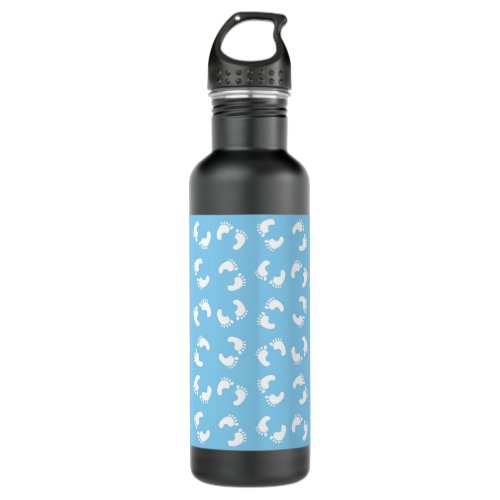 Baby Footprints Baby Foot Footsteps Feet Blue Stainless Steel Water Bottle