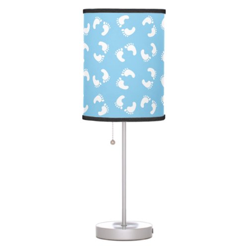 Baby Footprints Baby Foot Footsteps Feet Blue Table Lamp