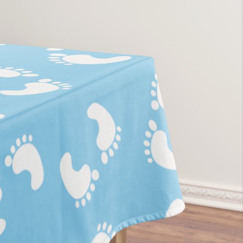 Baby Footprints Baby Foot Footsteps Feet Blue Tablecloth