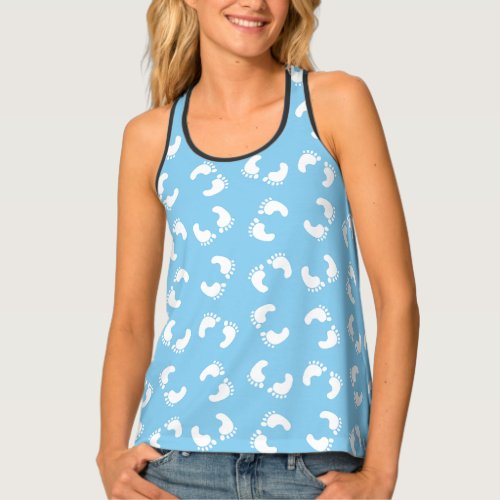 Baby Footprints Baby Foot Footsteps Feet Blue Tank Top