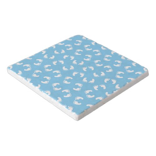 Baby Footprints Baby Foot Footsteps Feet Blue Trivet