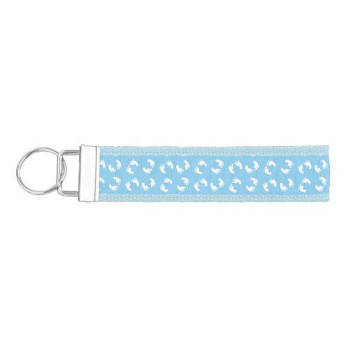 Baby Footprints Baby Foot Footsteps Feet Blue Wrist Keychain