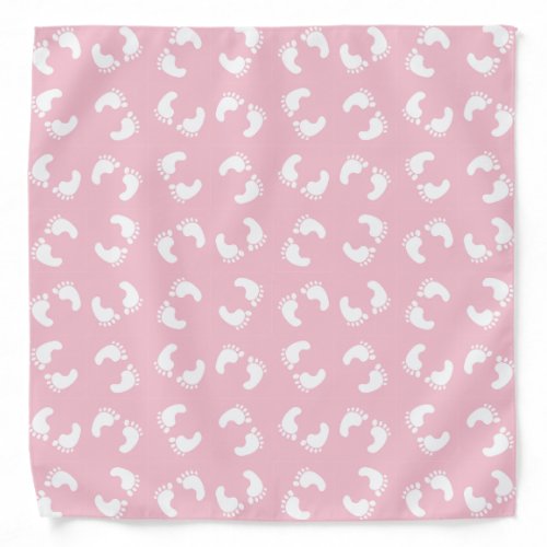 Baby Footprints Baby Foot Footsteps Feet Pink Bandana