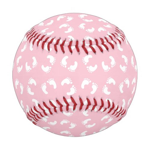 Baby Footprints Baby Foot Footsteps Feet Pink Baseball