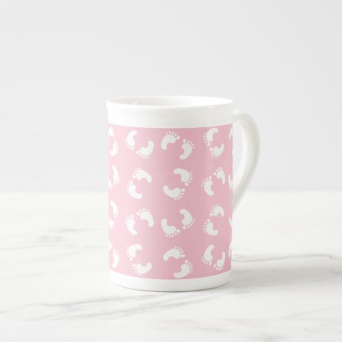 Baby Footprints Baby Foot Footsteps Feet Pink Bone China Mug