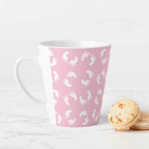 Baby Footprints Baby Foot Footsteps Feet Pink Latte Mug