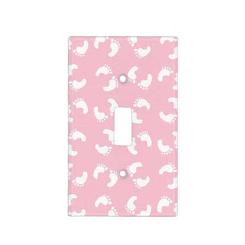 Baby Footprints Baby Foot Footsteps Feet Pink Light Switch Cover