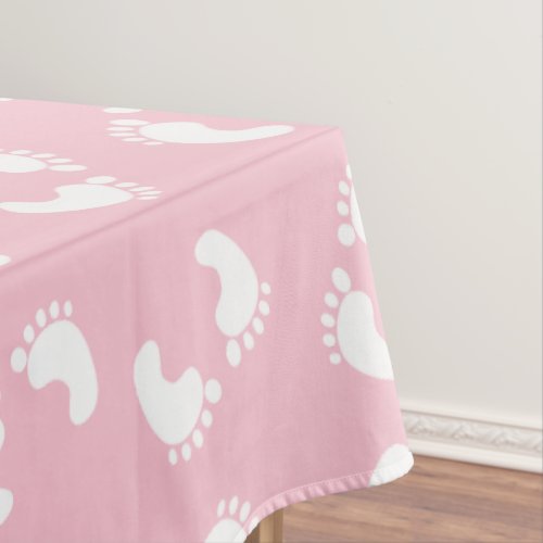 Baby Footprints Baby Foot Footsteps Feet Pink Tablecloth