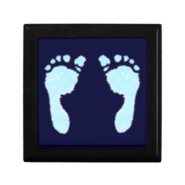 Baby Footprints (Boy) Jewelry Box (Front)