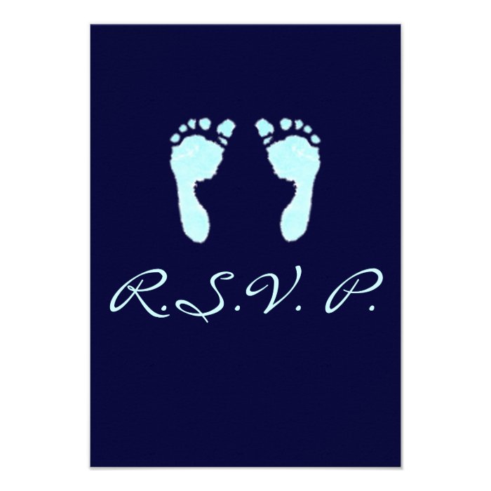 Baby Footprints (Boy) Personalized Invitation