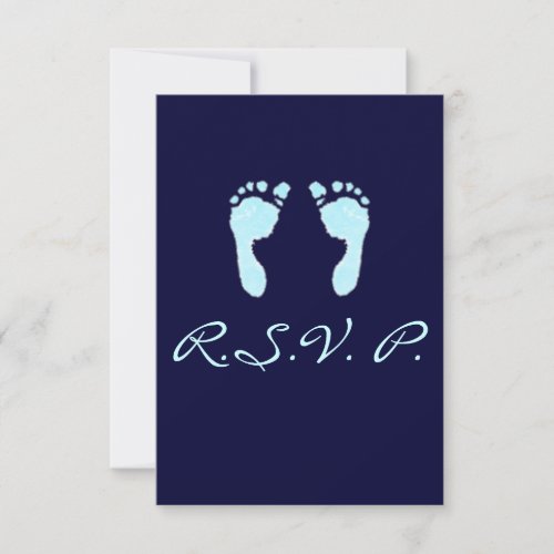 Baby Footprints (Boy) Personalized Invitation