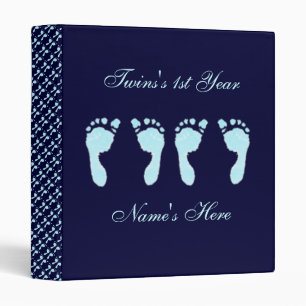 Baby Footprints (Boy Twins) Binder