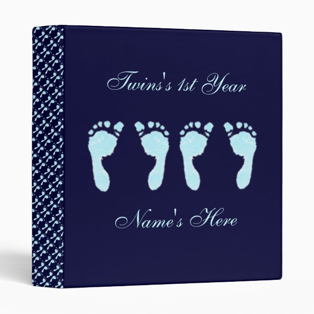 Baby Footprints (Boy Twins) Binder (Front/Spine)