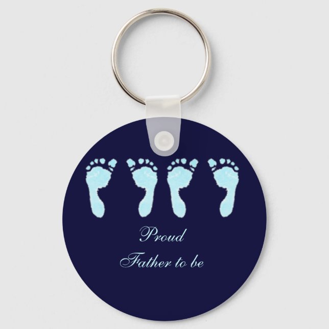 Baby Footprints (Boy Twins) Keychain (Front)