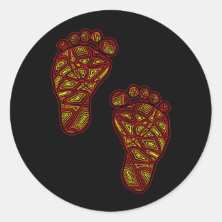 Baby Footprints Classic Round Sticker