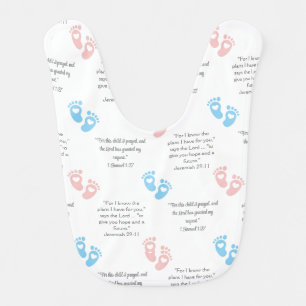 BABY FOOTPRINTS Editable Christian Bible Verses Bib