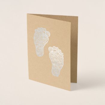 Baby Footprints Foil Card by scribbleprints at Zazzle