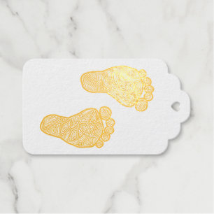 Baby Footprints Foil Gift Tags