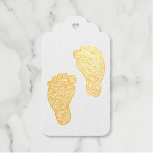Baby Footprints Foil Gift Tags