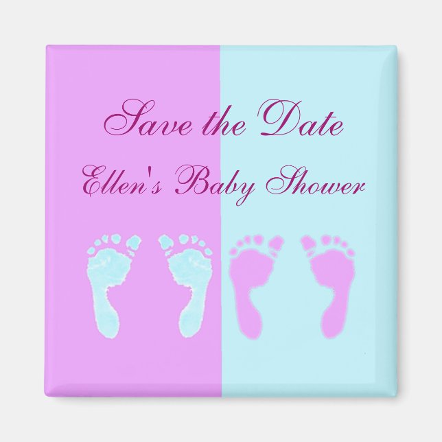 Baby Footprints (Girl/Boy Twins) Magnet (Front)