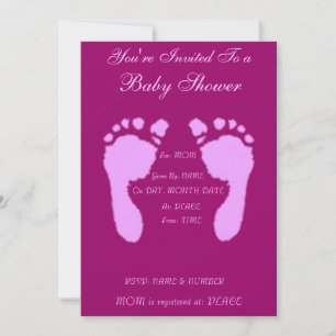 Baby Footprints (Girl) Invitation