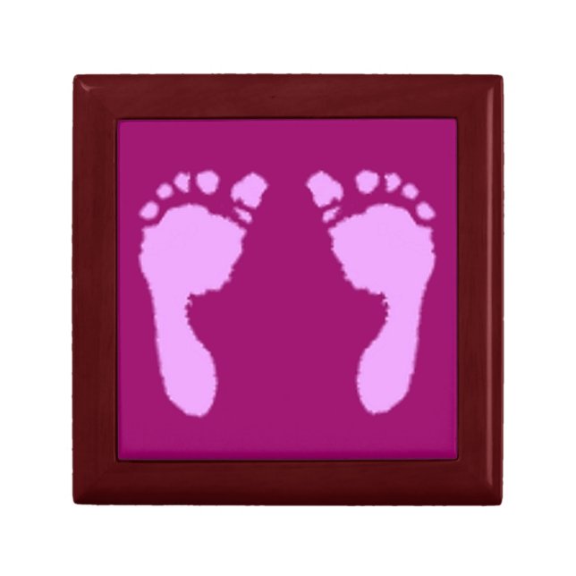 Baby Footprints (Girl) Keepsake Box (Front)