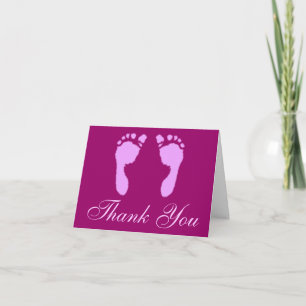 Baby Footprints (Girl) Thank You Card