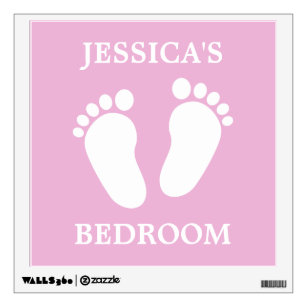 Baby footprints girls nursery bedroom wall decal