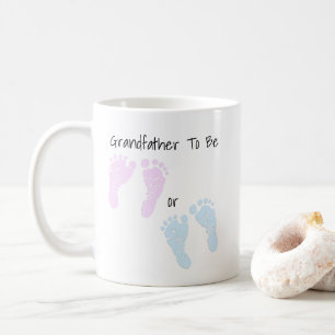 Baby Footprints Grandfather To Be Announcement Coffee Mug