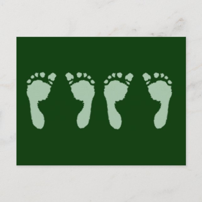 Baby Footprints (Green Twins) Postcard (Front)