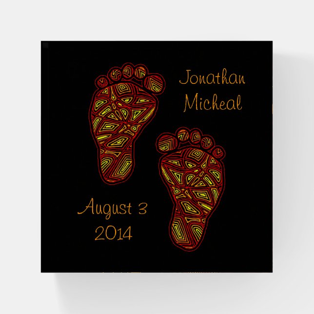 Baby Footprints Paperweight (Front)
