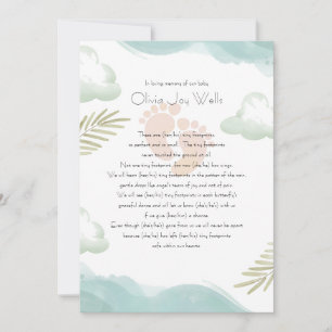 Baby Footprints Pink Memorial Card