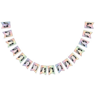 Baby Footprints Rainbow Design for Multiple Birth Bunting Flags