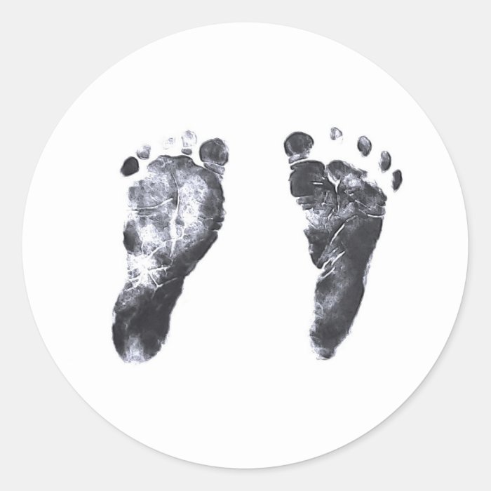 Baby Footprints Round Sticker