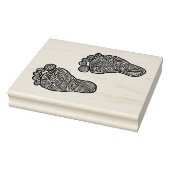 Baby Footprints Rubber Stamp by scribbleprints at Zazzle