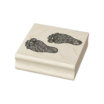 Baby Footprints Rubber Stamp by scribbleprints at Zazzle