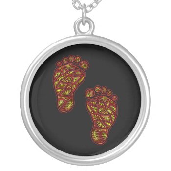 Baby Footprints Silver Plated Necklace by scribbleprints at Zazzle