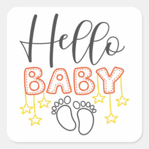 Baby Footprints Square Sticker