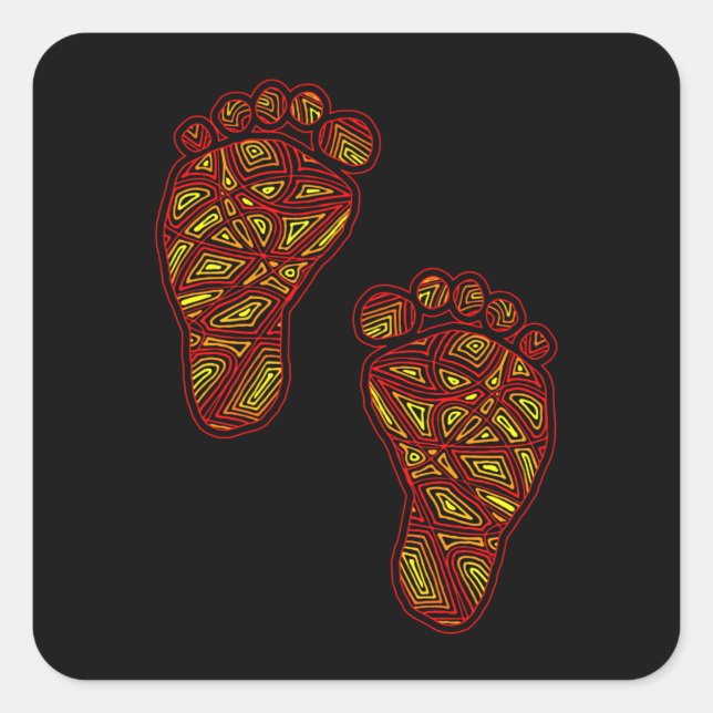 Baby Footprints Square Sticker (Front)