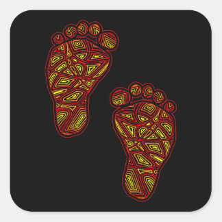 Baby Footprints Square Sticker