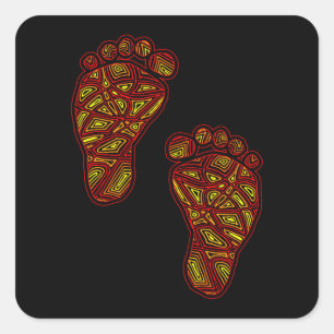 Baby Footprints Square Sticker
