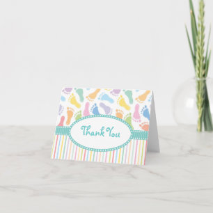 Baby Footprints Thank You Note Card