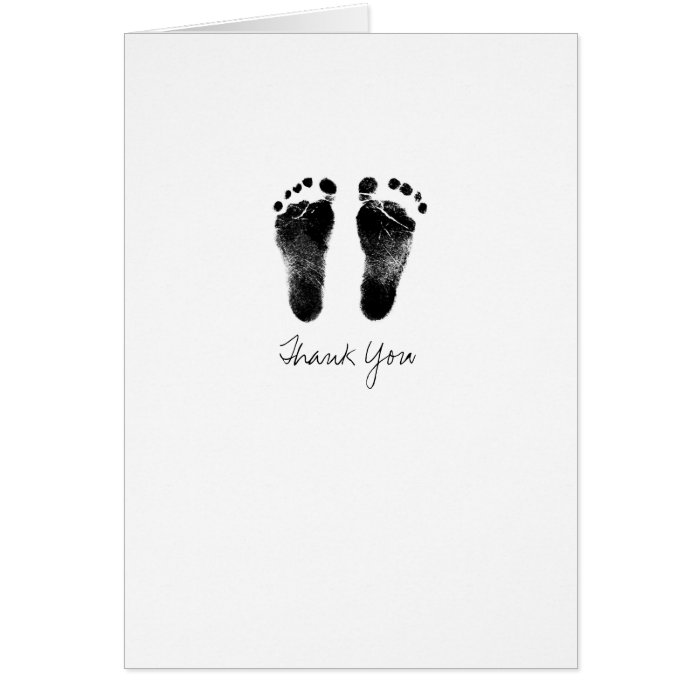 Baby Footprints Thank You Note Greeting Card