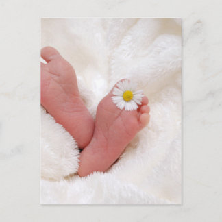 baby footprints toes cute newborn infant tiny new postcard