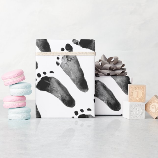 Baby Footprints Wrapping Paper (Baby Shower)